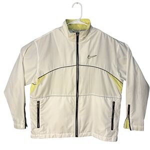 Nike‎ Windbreaker Jacket Mens Medium White Yellow Vintage Full Zip RN 56323